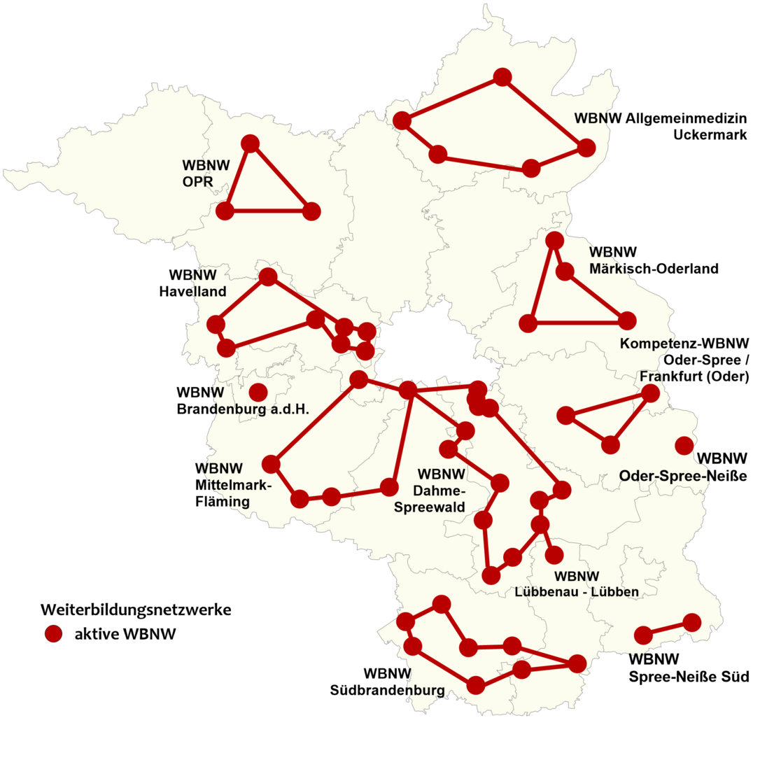 Karte Weiterbildungsnetzwerke
