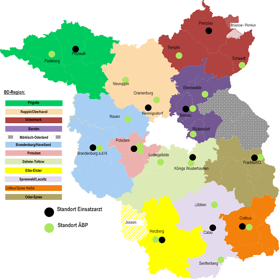 Karte Bereitschaftsdienstregionen 
